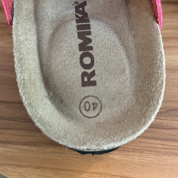 Romika women’s wedge cork leather sandals size 40 pink - Picture 9 of 10